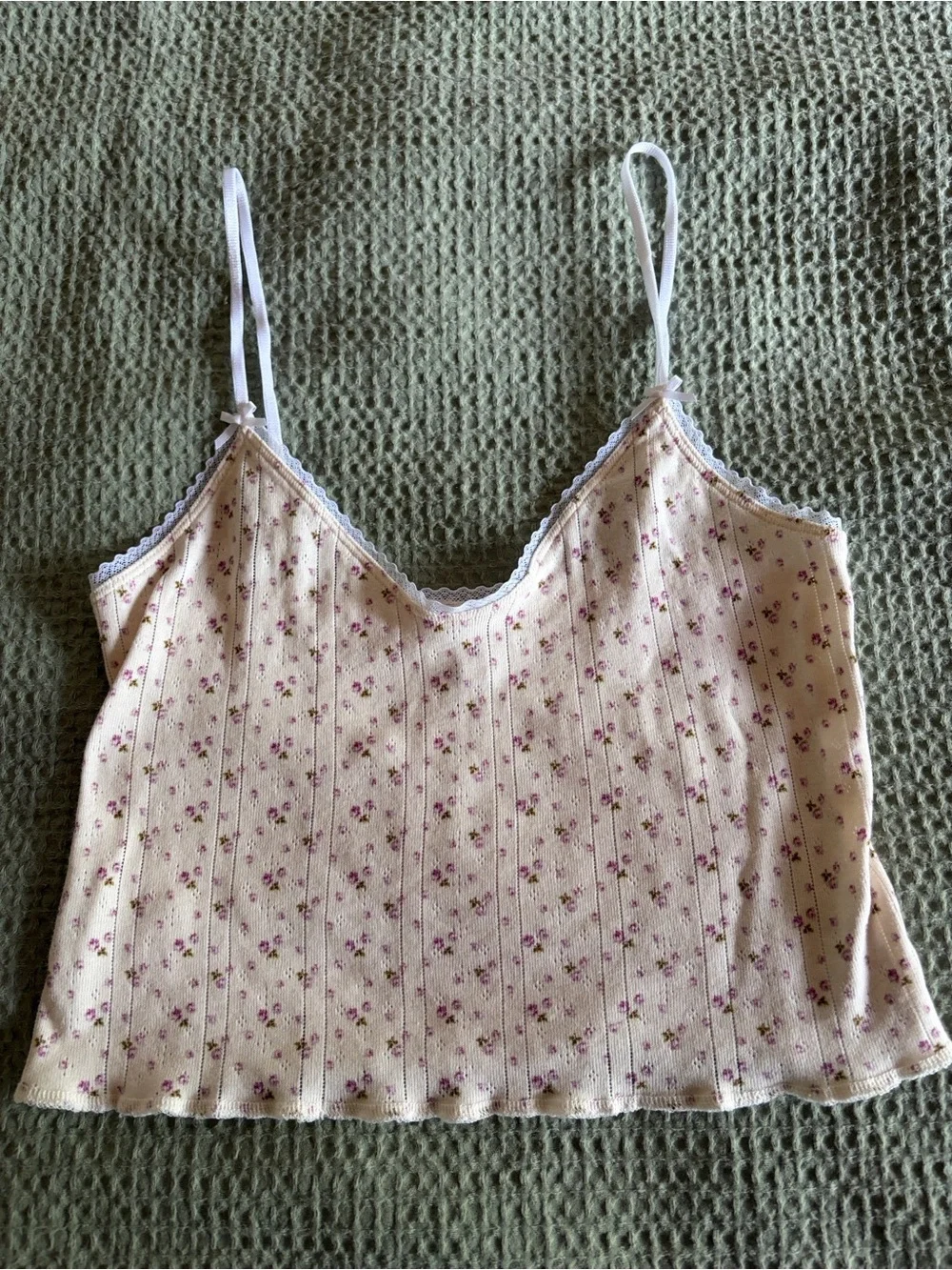 Cou Cou English Rose, Organic Cotton, Crop Cami. M - Picture 4 of 8